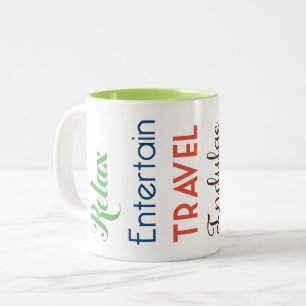 Bunte Ruhestands-Inspirationswörter Zweifarbige Tasse