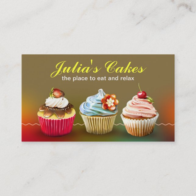 bunte sahnige Kuchen-Visitenkarte Visitenkarte (Vorderseite)