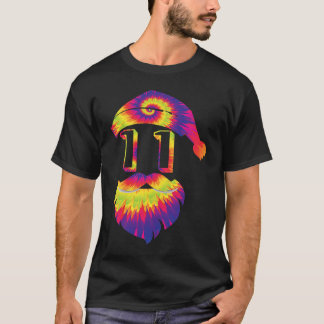 Bunte Santa Gefärbte Krawatte 11 Jahre alt 11. Geb T-Shirt