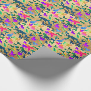 Bunte Schatten-Hunde Geschenkpapier