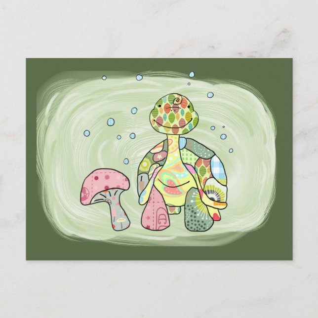 bunte Schildkröte Postkarte (Vorderseite)