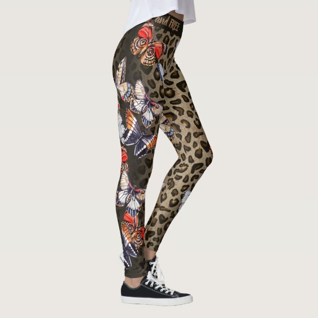 Bunte Schmetterlinge Browns und des schwarzen Leggings (Rechts)