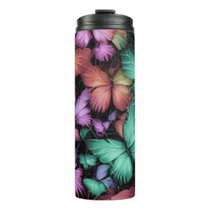 Bunte Schmetterlinge Druck Thermosbecher