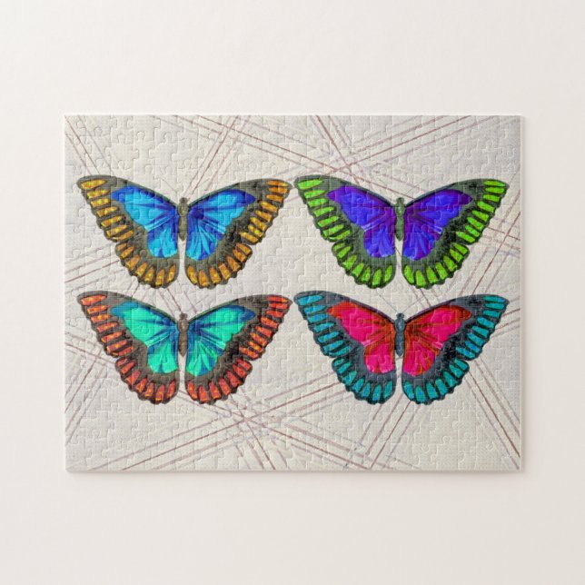 Bunte Schmetterlinge Kunstpuzzle (Horizontal)