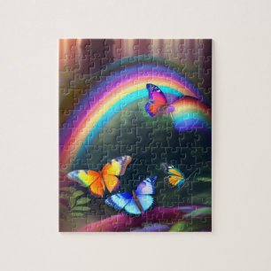 Bunte Schmetterlinge Regenbogen in einem magischen