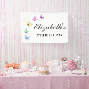 Bunte Schmetterlinge zum Geburtstag Banner