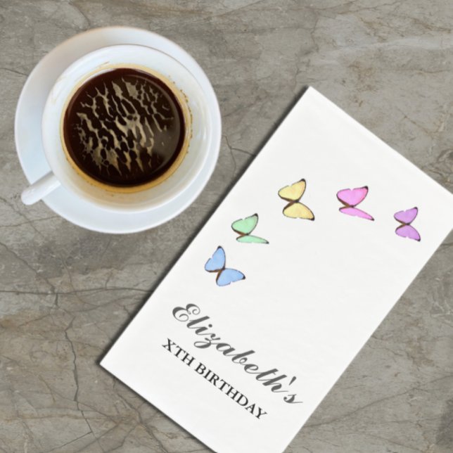 Bunte Schmetterlinge zum Geburtstag Serviette (Von Creator hochgeladen)