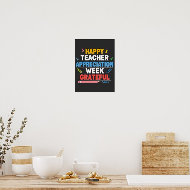 Bunte Schule Design mit Dank Poster (Küche)