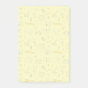 Bunte Schulmaterialien Muster Post-it Klebezettel