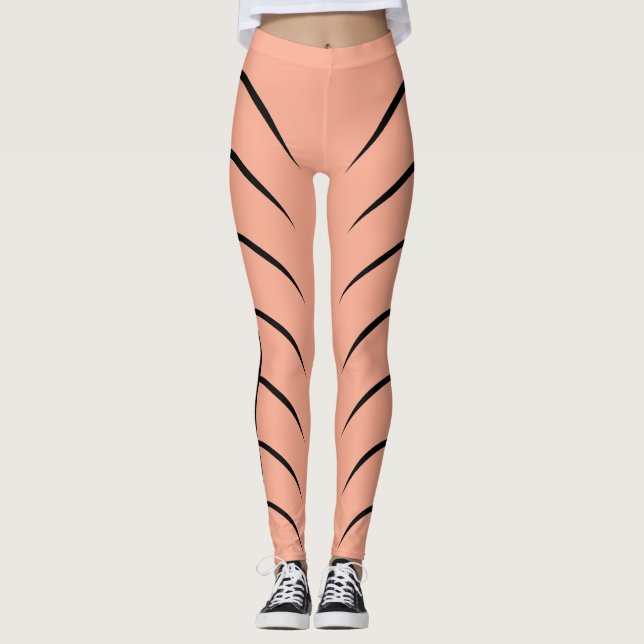 Bunte, schwarze Lins Leggings (Vorderseite)