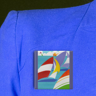 Bunte Segelboote Button