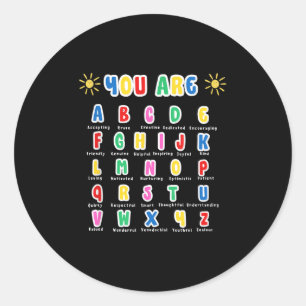 Bunte Sie Sind Buchstaben Alphabet Lernen Abcs Leh Runder Aufkleber