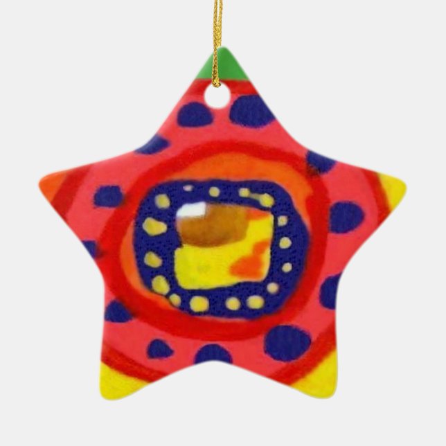 Bunte Sinnesverzierung Keramikornament (Vorne)