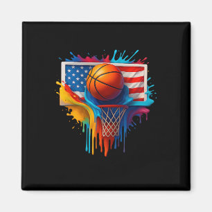 Bunte Sketll-Tie-Dye-Farbspritzer-Flagge USA Magnet