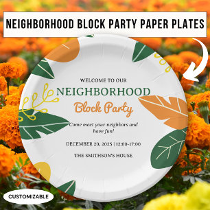 Bunte Sommer-Blockparty der Nachbarschaft Pappteller