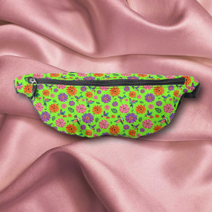 Bunte Spaß Blumen und Kolibris Muster Bauchtasche
