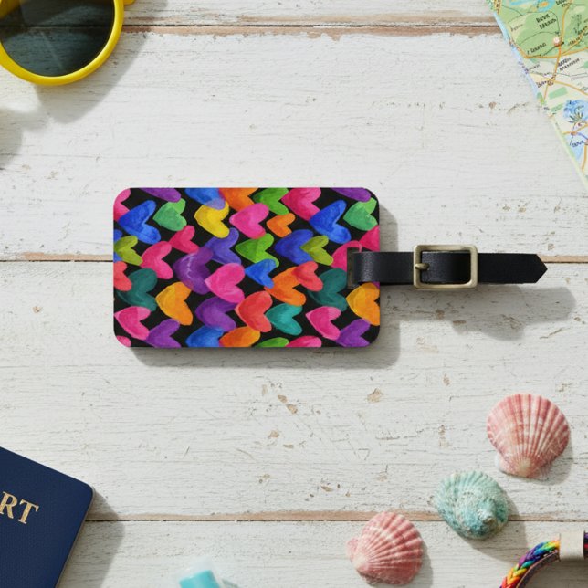 Bunte Spaß Handgezeichnete Herzen Gepäckanhänger (Von Creator hochgeladen)