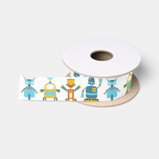 Bunte Spaß-Roboter für Kinder Satinband