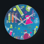 Bunte Spaß-Wissenschafts-Chemie-personalisiertes Runde Wanduhr<br><div class="desc">Fertigen Sie mit jedem möglichem Text besonders an.</div>