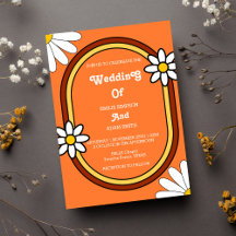 bunte spielerische Retro Vintage 70er Hochzeit