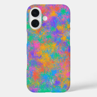 Bunte Spritzkunst iPhone 16 Hülle