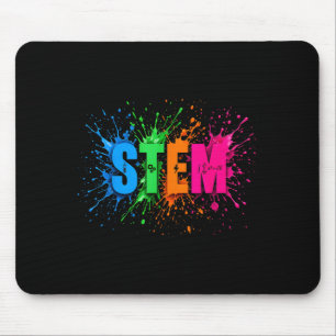 Bunte STEM-Farbspritzer Wissenschaft Ingenieurwese Mousepad