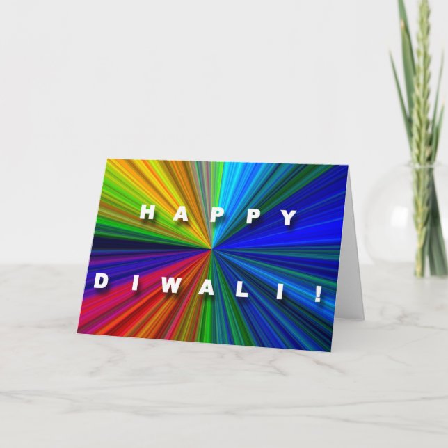 Bunte Sternexplosion Diwali Karte (Vorderseite)