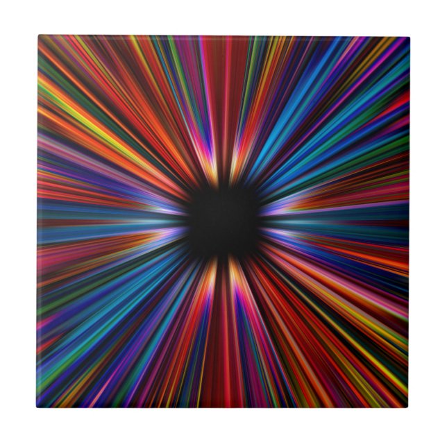 Bunte Sternexplosionexplosion Fliese (Vorderseite)