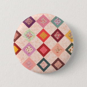 Bunte Stoffmuster Button