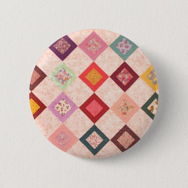 Bunte Stoffmuster Button (Vorderseite)