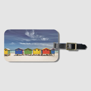 Bunte Strand-Häuser   Muizenberg, Südafrika Gepäckanhänger