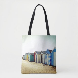 Bunte Strand-Hütten in The Sun Tasche