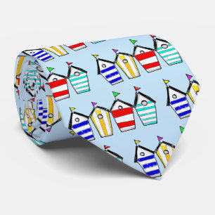 Bunte Strandhütte-Illustration Krawatte