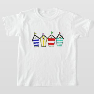 Bunte Strandhütte-Illustration T-Shirt