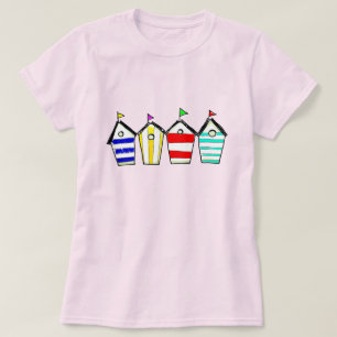 Bunte Strandhütte-Illustration T-Shirt