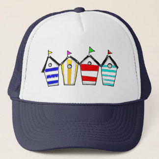 Bunte Strandhütte-Illustration Truckerkappe