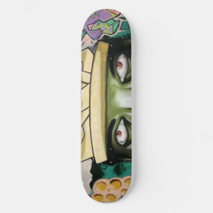 Bunte Straßen-Kunst-Augen Skateboard