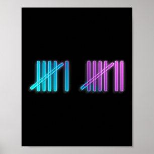Bunte Strichlisten Zählen 67 Meme Slang 6 7 Br Poster