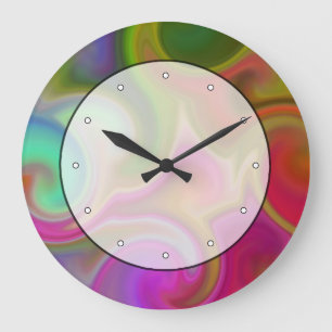 Bunte Strudel-Zusammenfassung Große Wanduhr