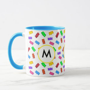 Bunte Süßbären & Kalligrafie auf Weiß Tasse