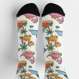 Bunte Süße Cartoon-Dinosaurier Tropische Spaß-Sock Socken