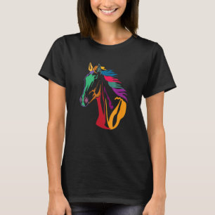 Bunte süße Liebe Pferdekopf für Männer Frauen Kind T-Shirt