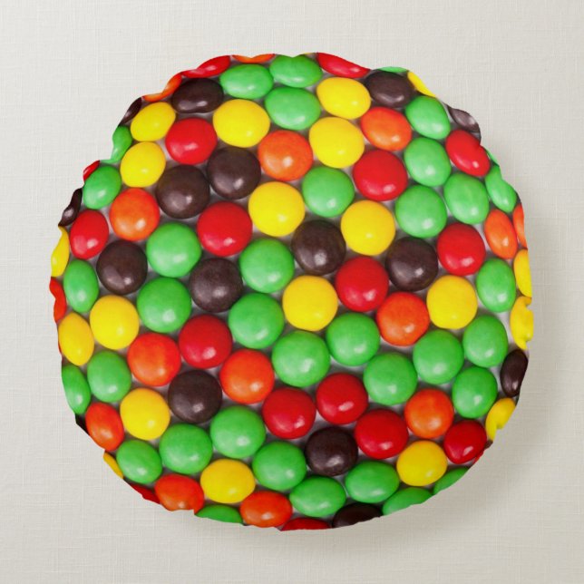 Bunte Süßigkeiten Rundes Kissen (Vorderseite)