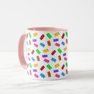 Bunte Süßigkeitenbären auf Weiß Tasse