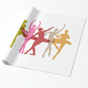 Bunte Tanzen-Ballerinen Geschenkpapier