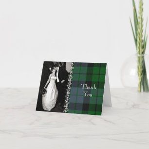 Bunte Tartan‑Karo‑Foto‑Dankeskarte Dankeskarte