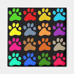 Bunte Tatzen Magnet