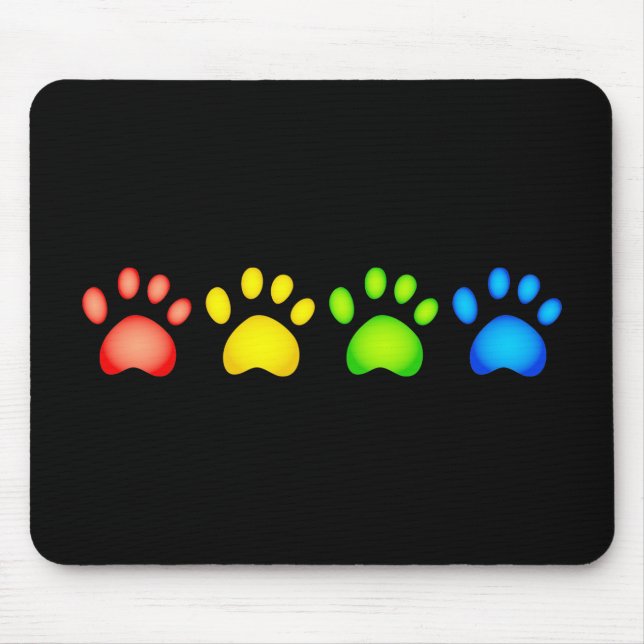 Bunte Tatzen Mousepad (Vorne)