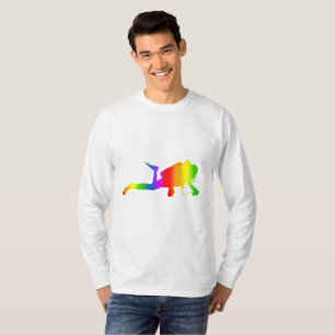 Bunte Tauchregenbogen-Langarm-T-Shirt T-Shirt