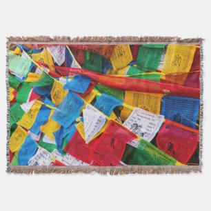 Bunte tibetische Gebetsflaggen - Tibet Decke